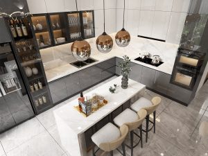 nội thất không gian bếp hiện đại