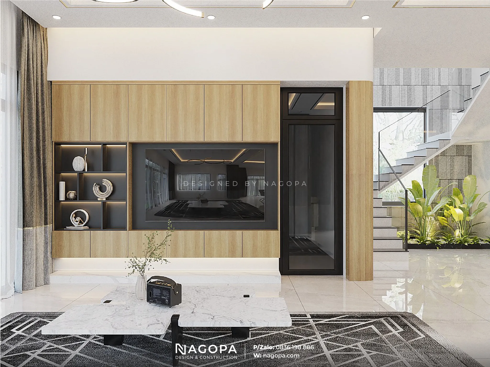 nội thất phòng khách biệt thự chú toàn tân uyên nagopa 2