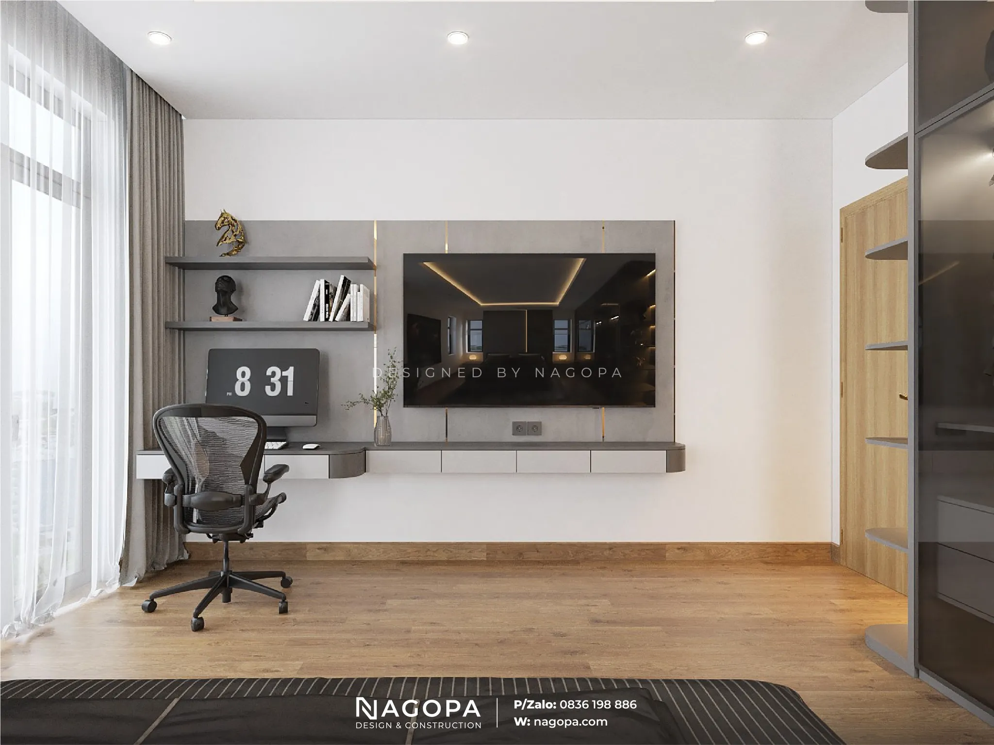 nội thất phòng ngủ 2 biệt thự chú toàn tân uyên nagopa 2