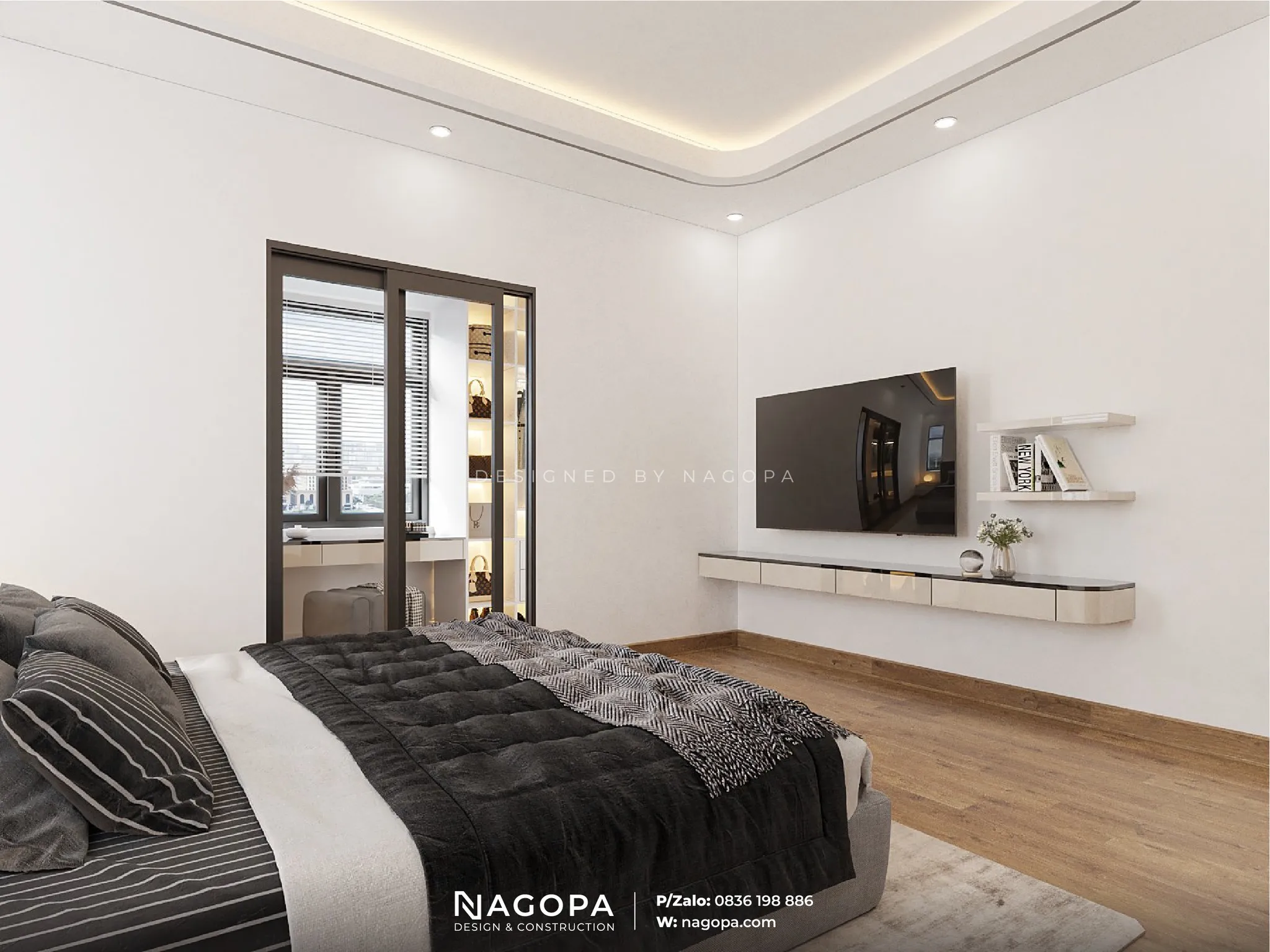 nội thất phòng ngủ 3 biệt thự chú toàn tân uyên nagopa 1