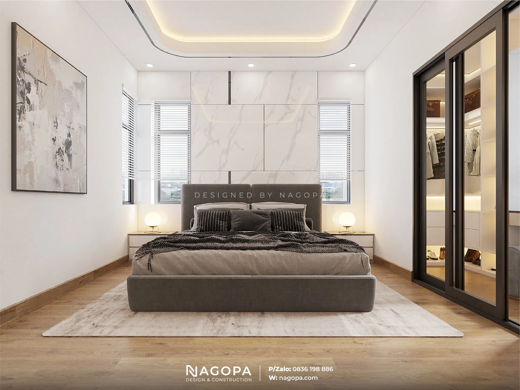 nội thất phòng ngủ 3 biệt thự chú toàn tân uyên nagopa