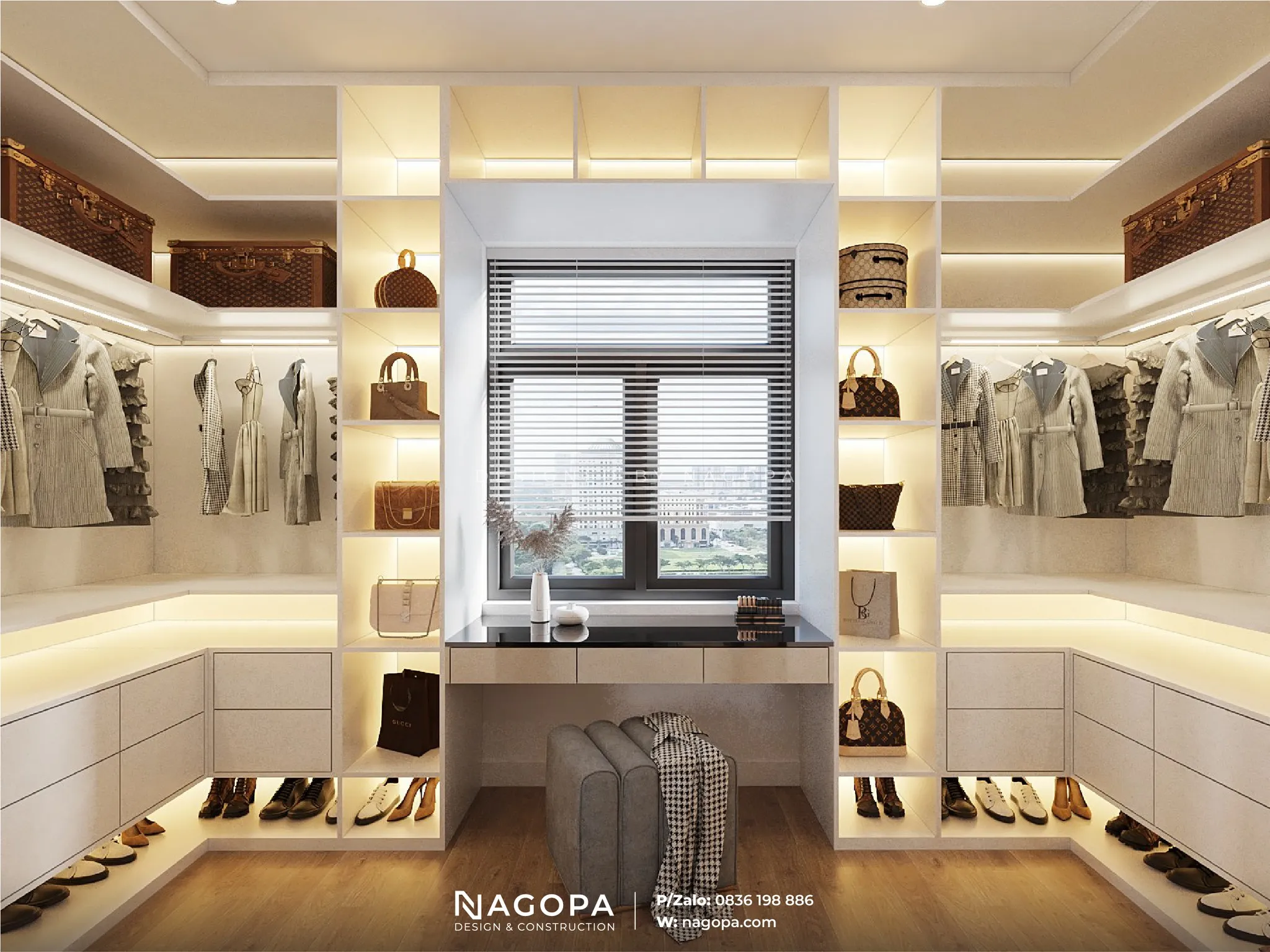 tủ quần áo phòng ngủ 3 biệt thự chú toàn tân uyên nagopa