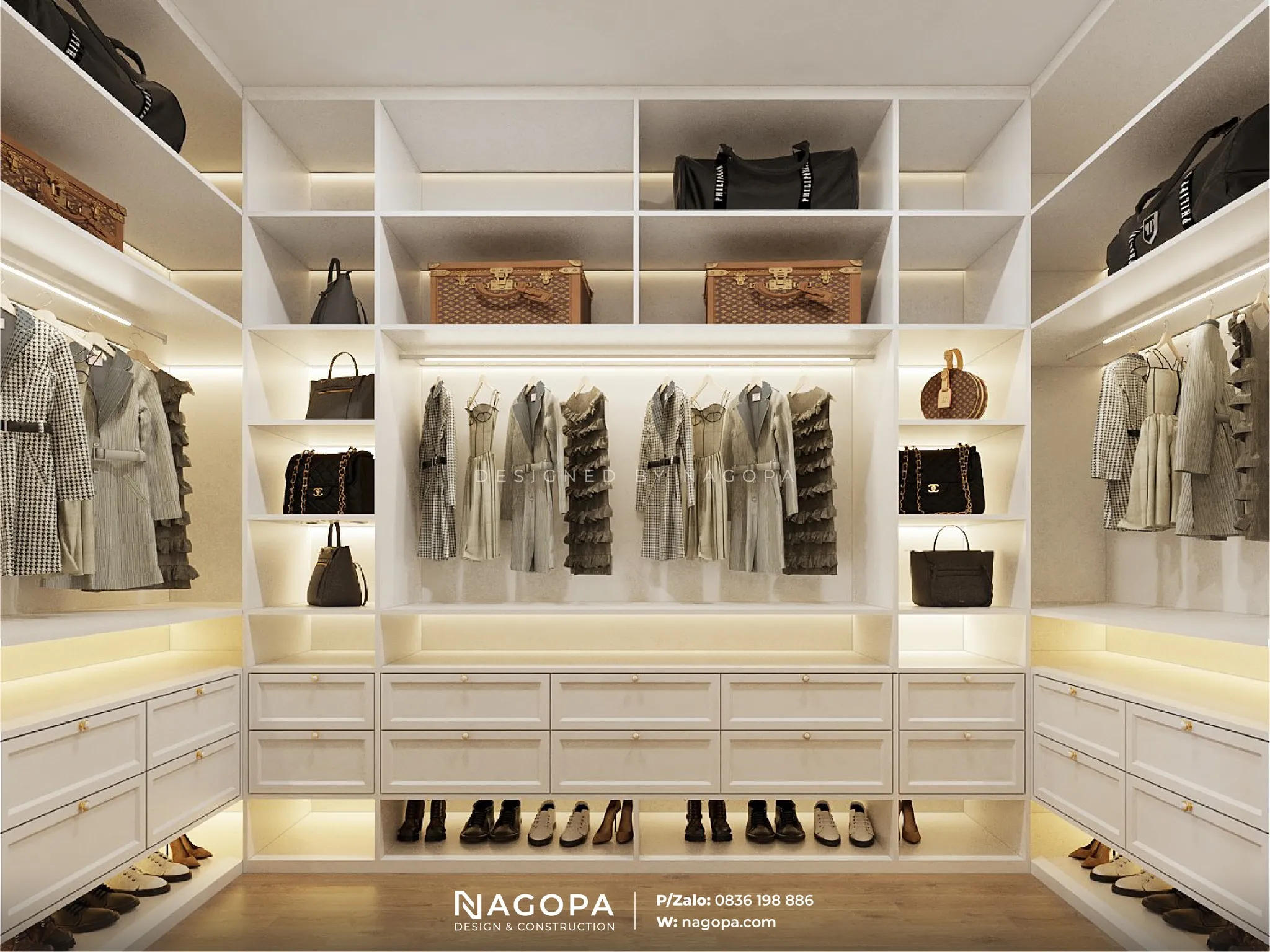 tủ quần áo phòng ngủ 4 biệt thự chú toàn tân uyên nagopa