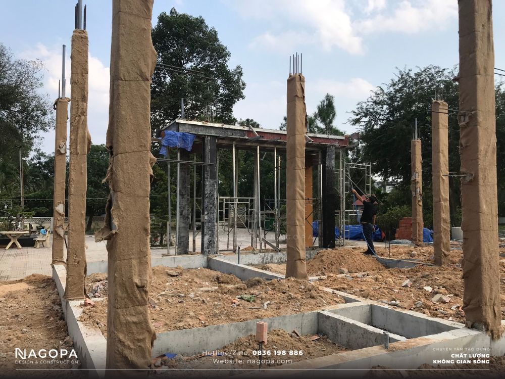 bão dưỡng bê tông cốt pha nhà gia đình chị huyền bàu bàng 2