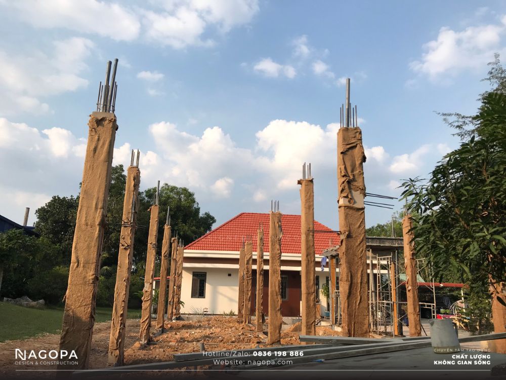 bão dưỡng bê tông cốt pha nhà gia đình chị huyền bàu bàng
