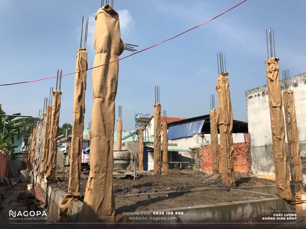 bão dưỡng bê tông cột nhà phố 3 tầng thủ dầu một nhà gia đình chị sương