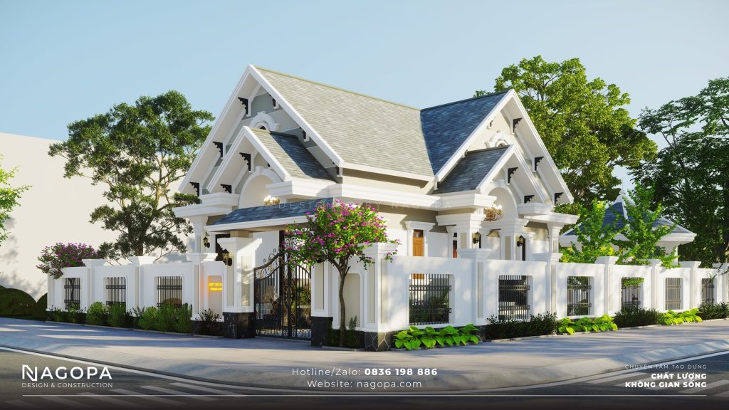 biệt thự mái thái diện tích 9x16 nhà 1 tầng 1