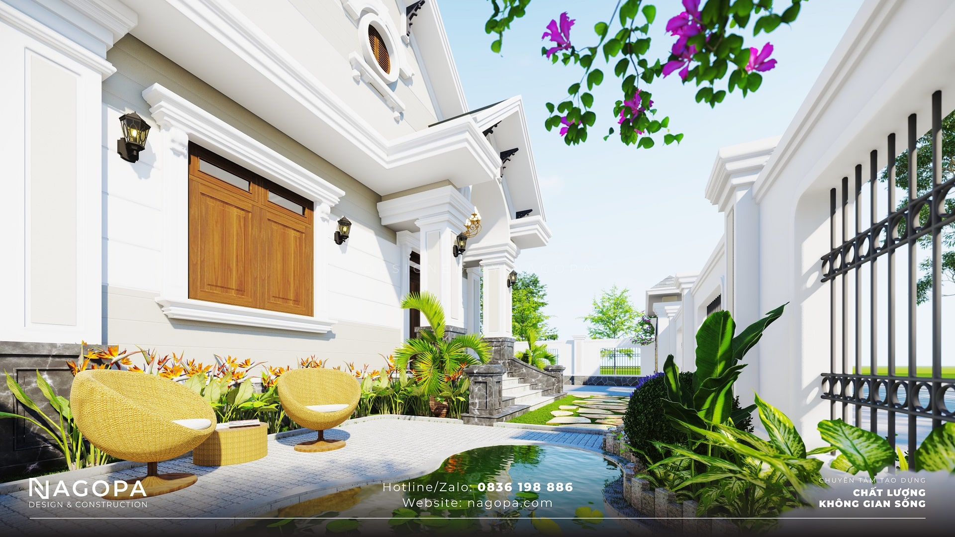 biệt thự mái thái diện tích 9x16 nhà 1 tầng 4