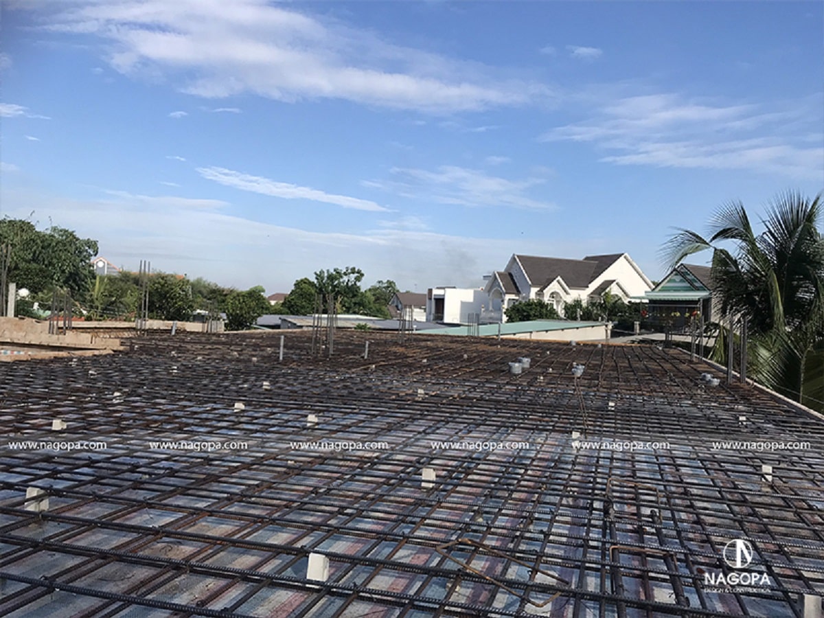 bố trí thép dầm sàn lầu 1 biệt thự tân phước khánh