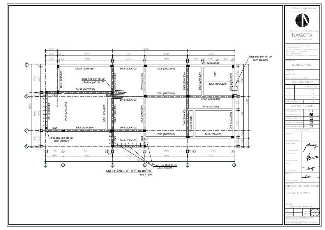 chi tiết đà kiềng hồ sơ thiết kế biệt thự 2 tầng