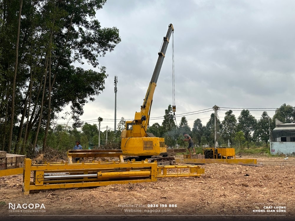 công tác ép cọc công trình anh quang bến cát bình dương 1