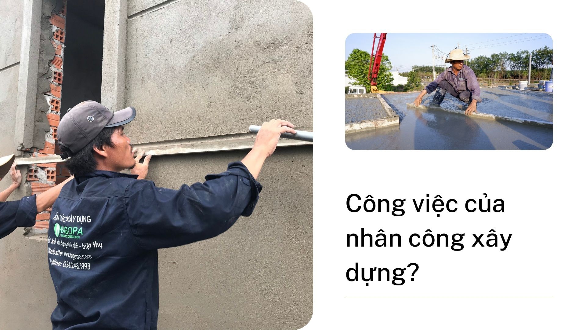 công việc của nhân công xây dựng