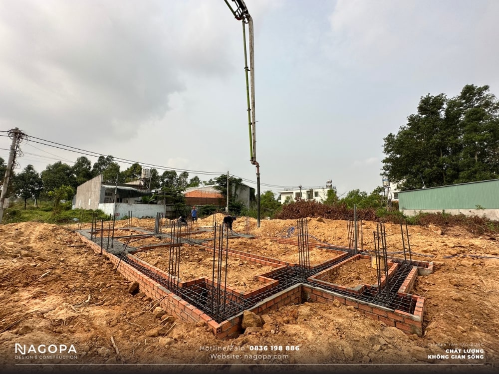 đổ bê tông móng biệt thự nhà anh quang bến cát bình dươngt bình dương