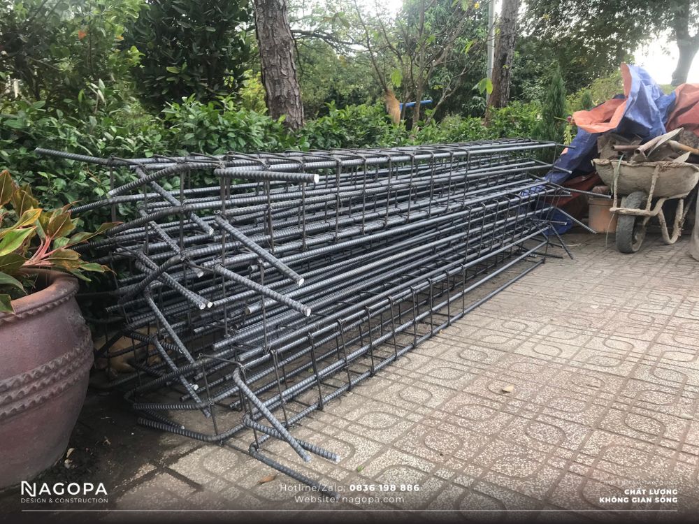 gia công lắp dựng cốt thép móng nhà chị huyền bàu bàng 2