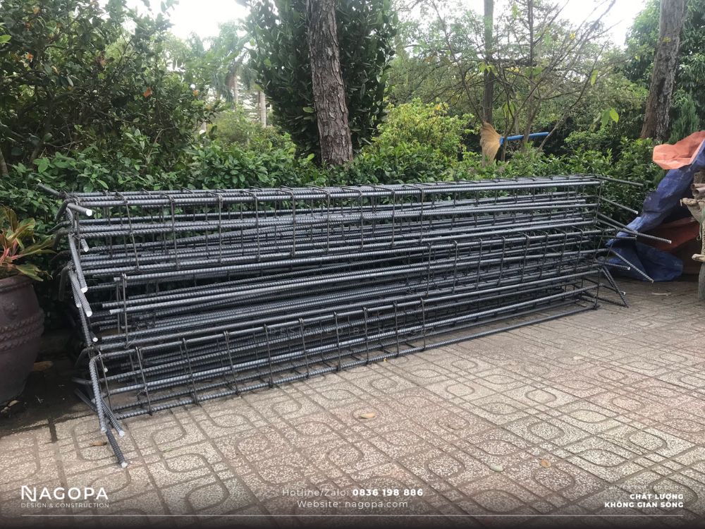 gia công lắp dựng cốt thép móng nhà chị huyền bàu bàng
