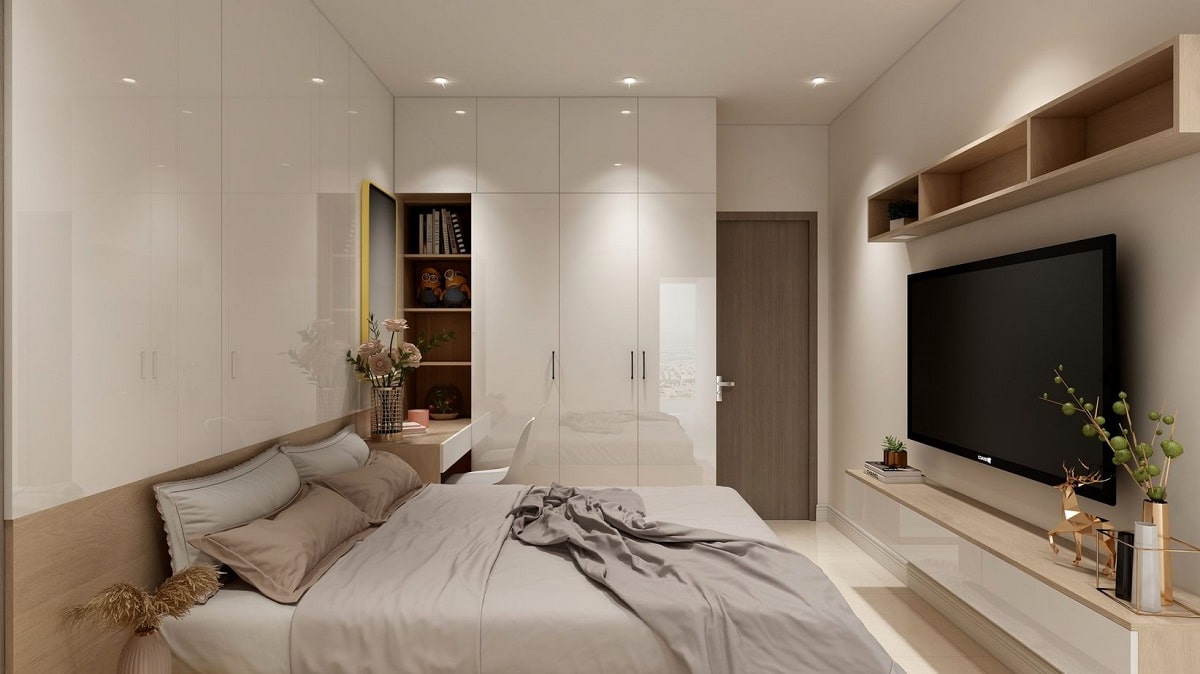 gợi ý nội thất phòng ngủ nhà 1 tầng mái thái 7,5x20m