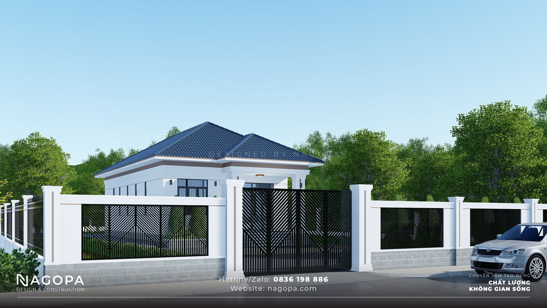 Mẫu Nhà Cấp 4 Mái Nhật Hiện Đại 125m2 tại Bình Phước 02