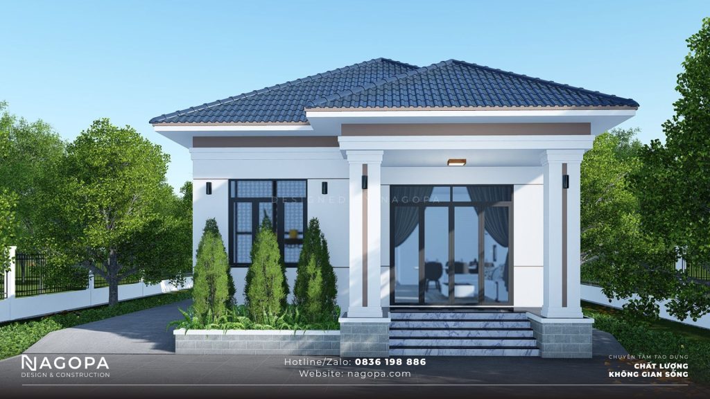 Mẫu Nhà Cấp 4 Mái Nhật Hiện Đại 125m2 tại Bình Phước 03