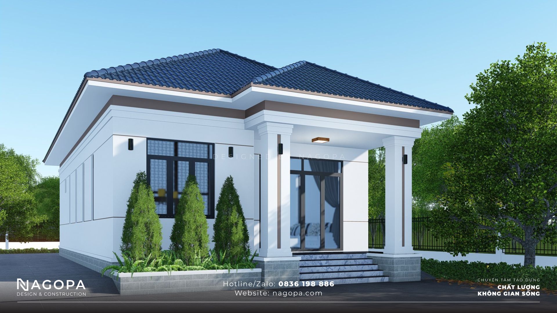 Mẫu Nhà Cấp 4 Mái Nhật Hiện Đại 125m2 tại Bình Phước 04