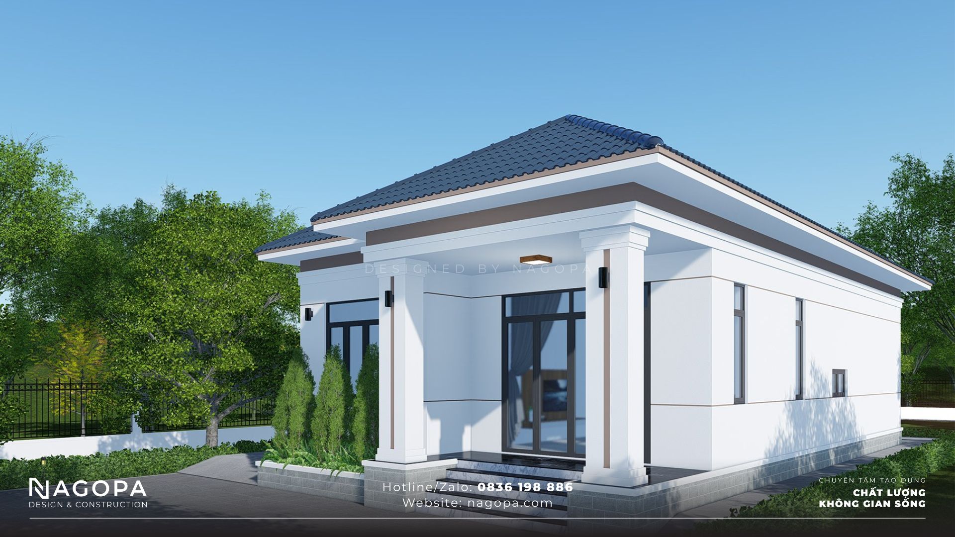 Mẫu Nhà Cấp 4 Mái Nhật Hiện Đại 125m2 tại Bình Phước 05