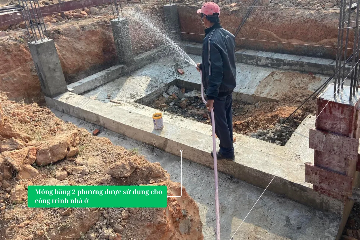 móng băng 2 phương được sử dụng trong công trình nhà phố