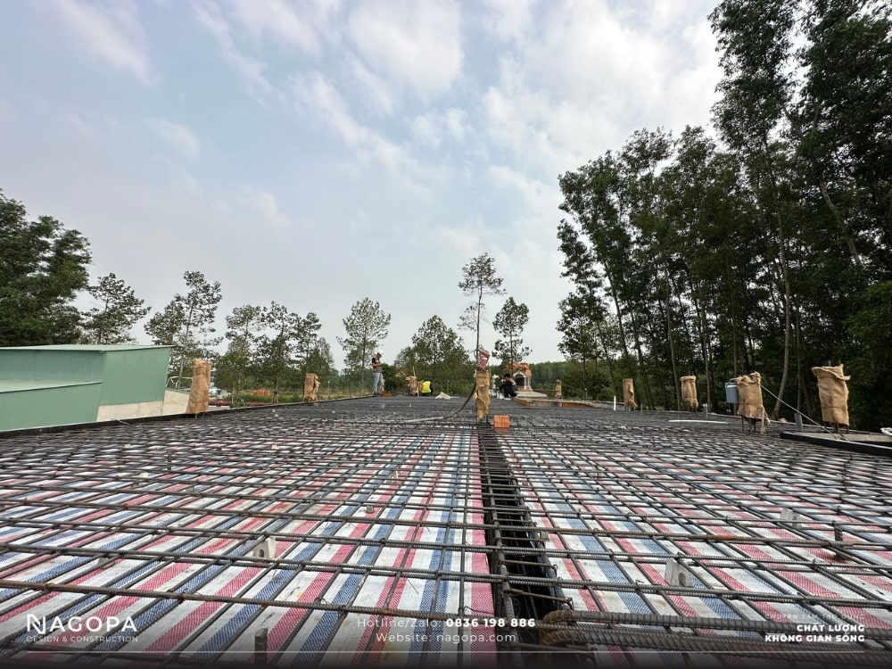 nghiệm thu thép dầm sàn lầu 1 biệt thự anh quang bến cát 2