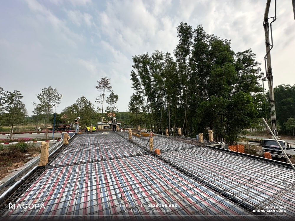 nghiệm thu thép dầm sàn lầu 1 biệt thự anh quang bến cát 3