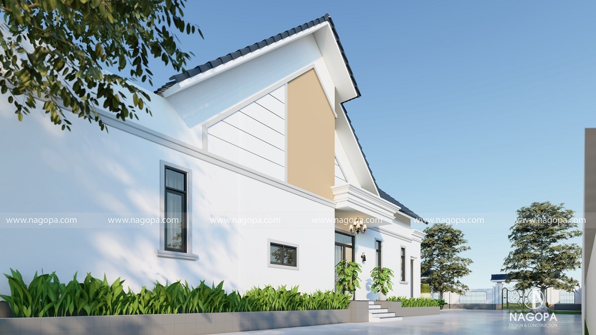 nhà 1 tầng mái thái 3 phòng ngủ 4