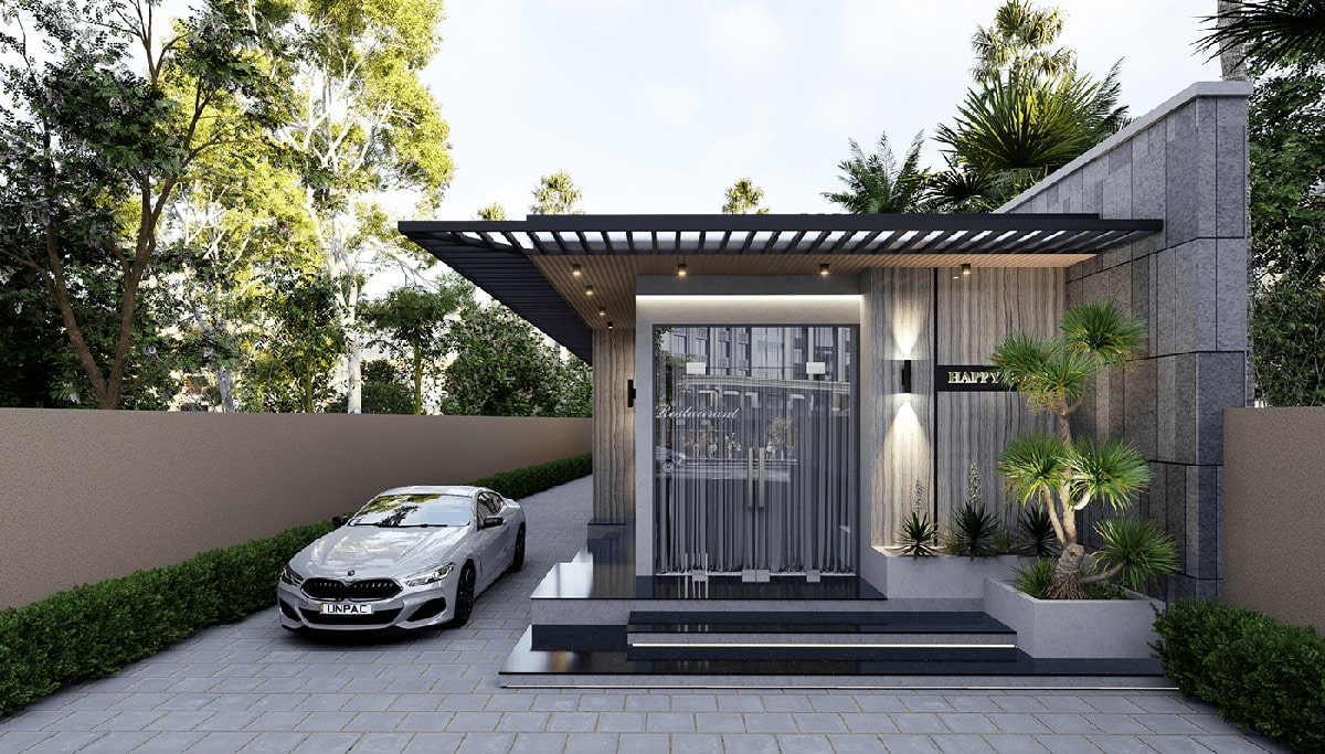 nhà nhỏ cấp 4 không gian mở hiện đại 1