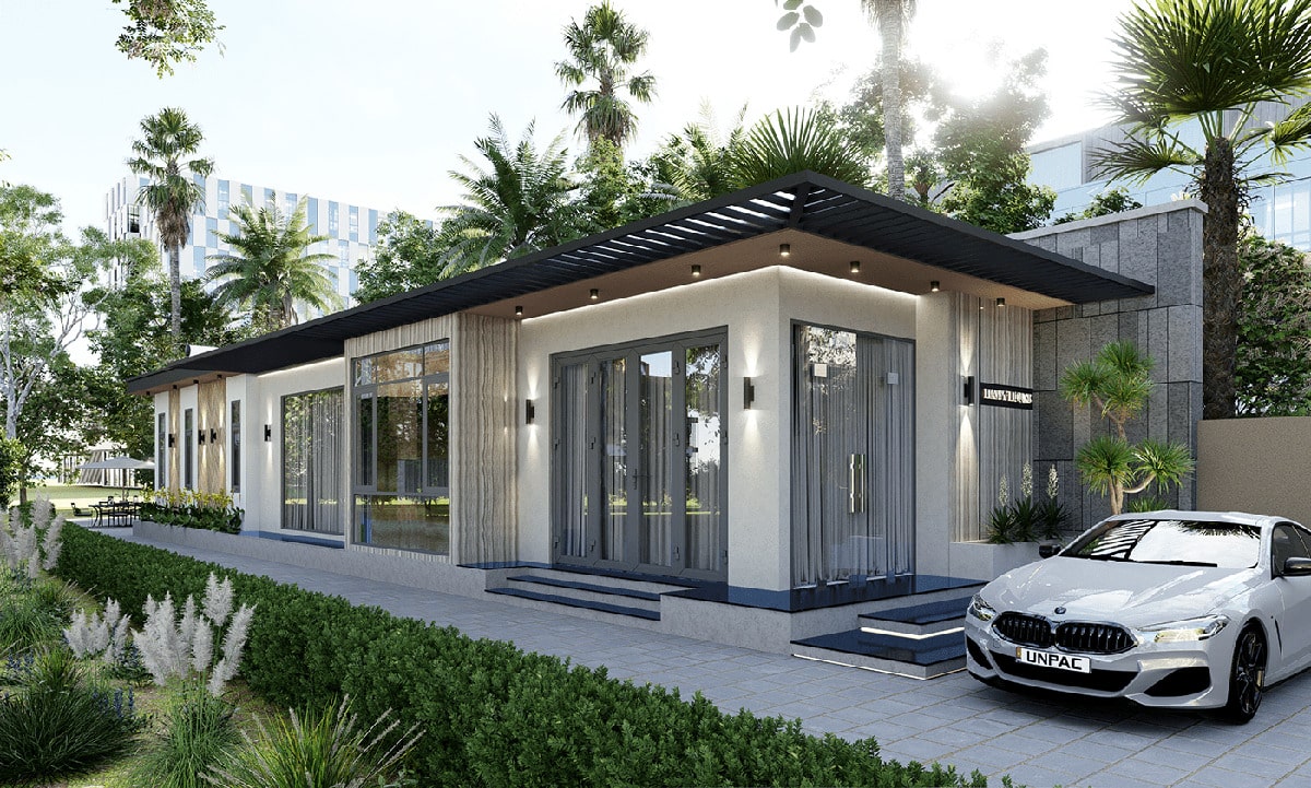 nhà nhỏ cấp 4 không gian mở hiện đại