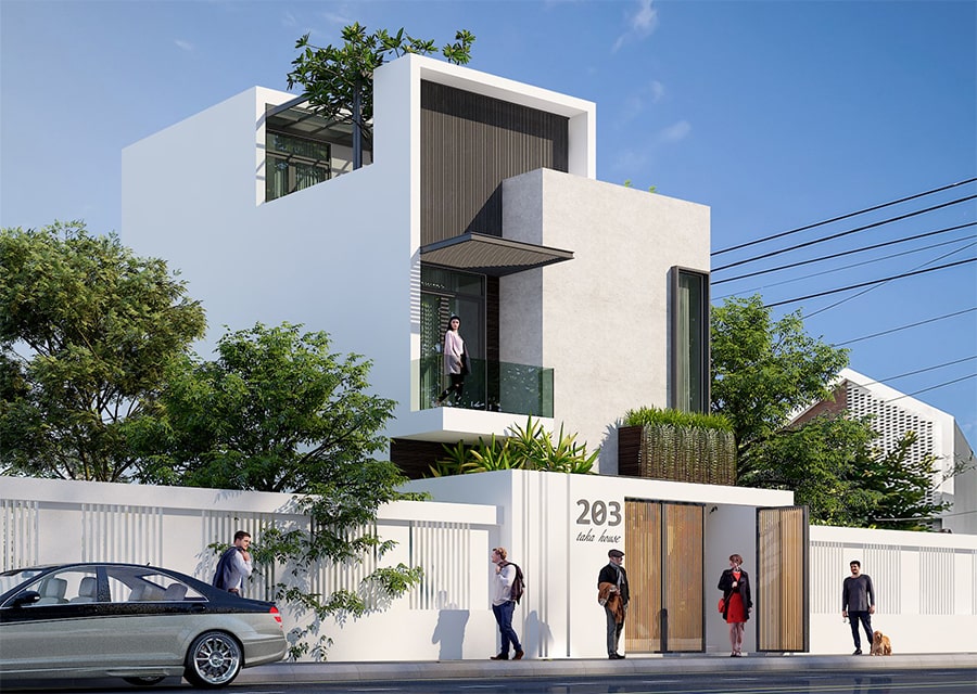 nhà phố mặt tiền 7m quy mô 3 tầng hiện đại