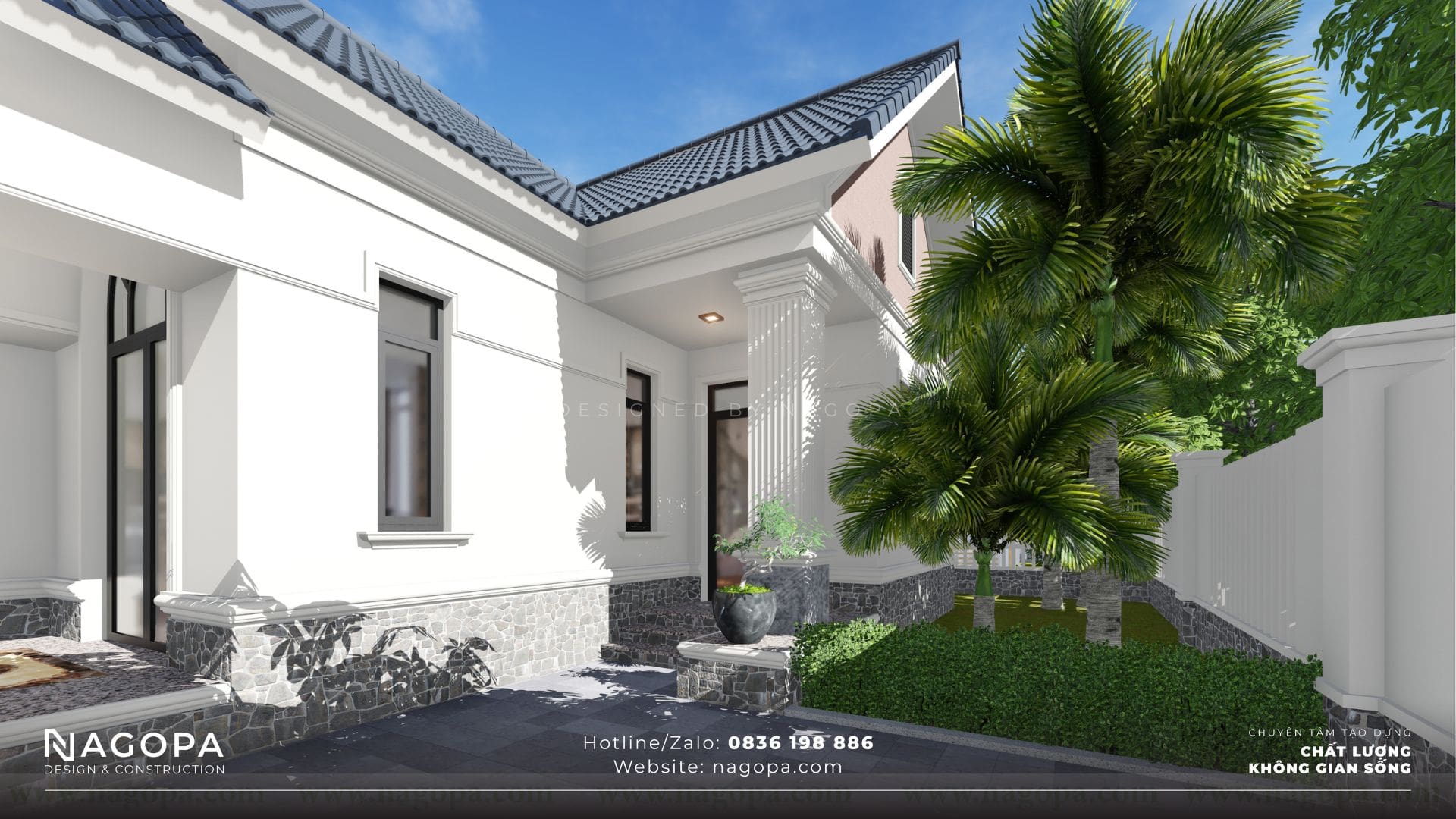 nhà vườn 1 tầng 110m2 mái thái go2419 5