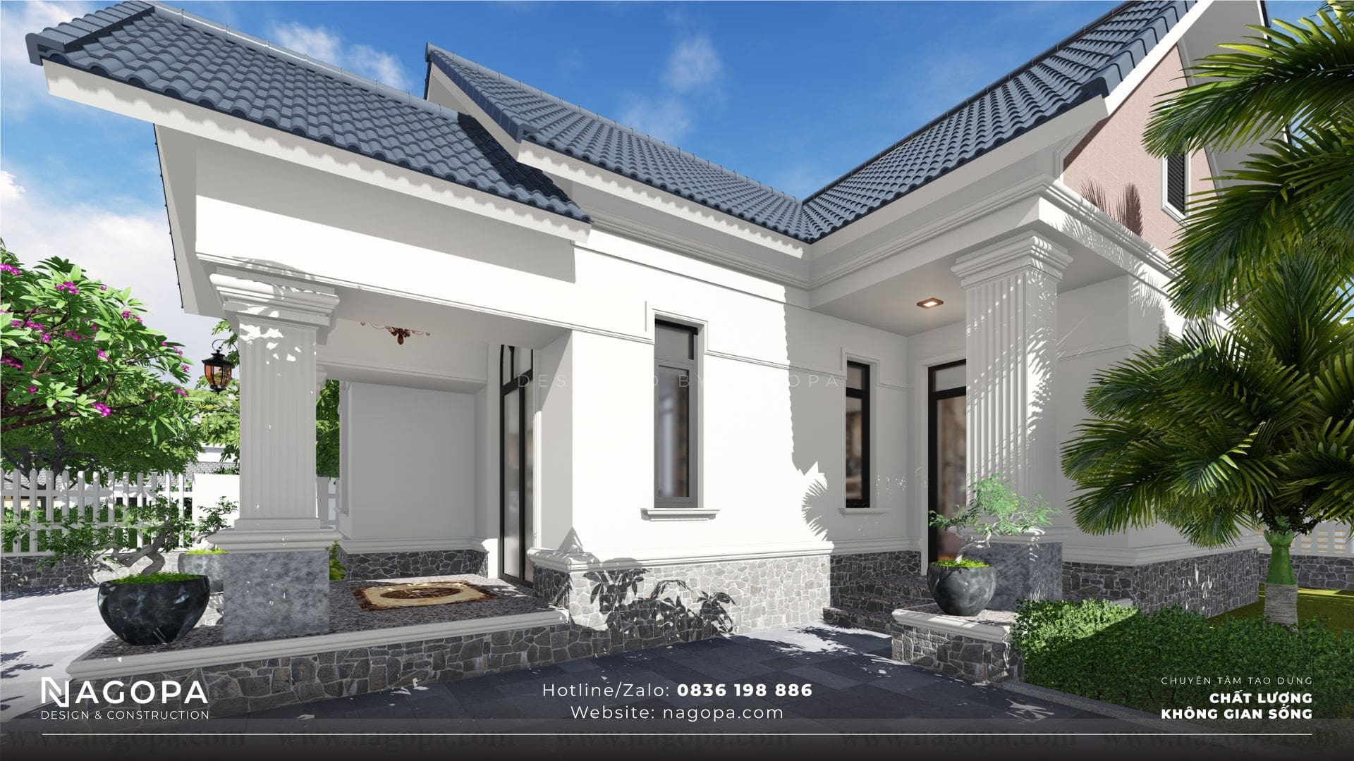 nhà vườn 1 tầng 110m2 mái thái go2419 7