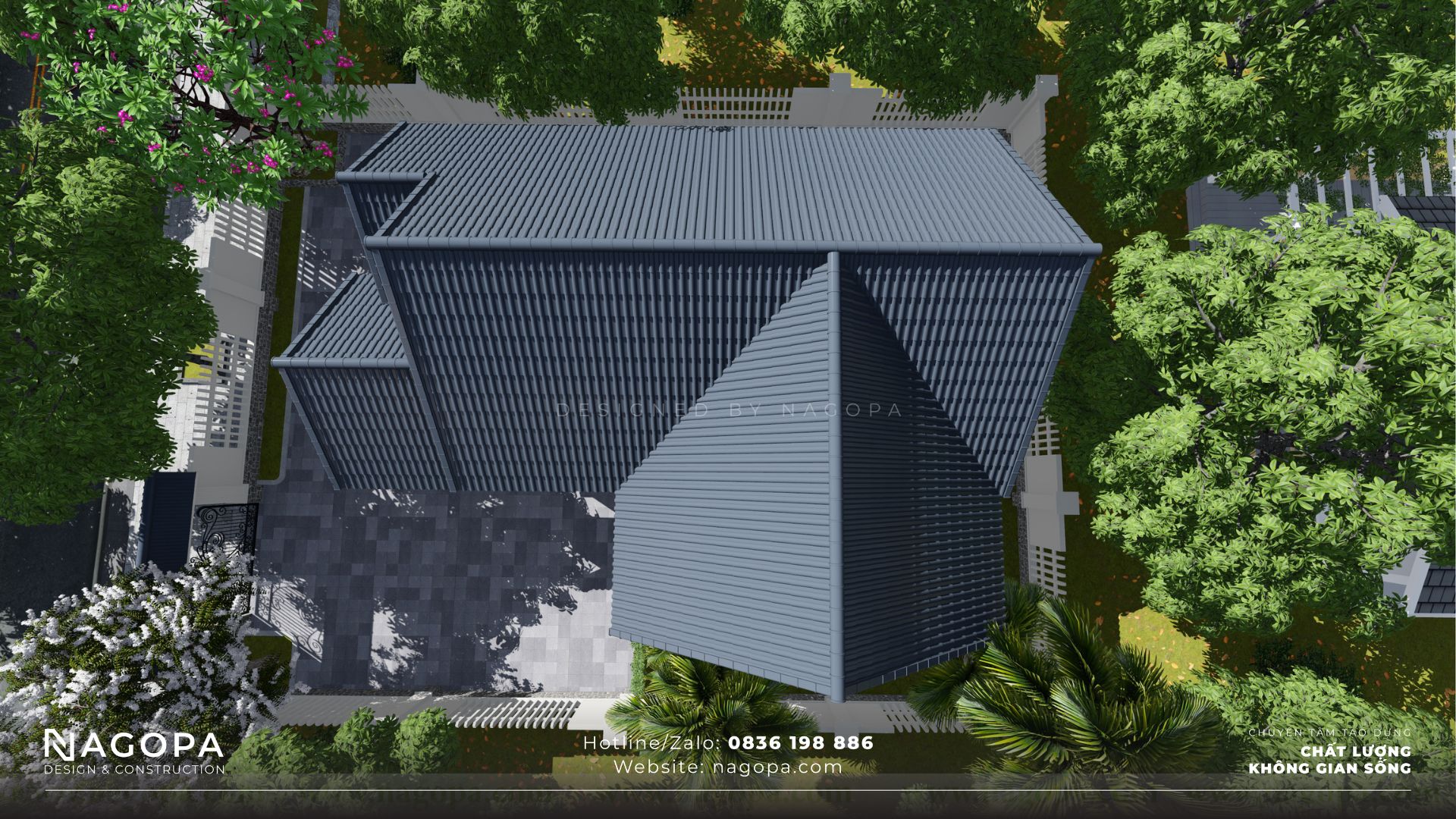 nhà vườn 1 tầng 110m2 mái thái go2419 9