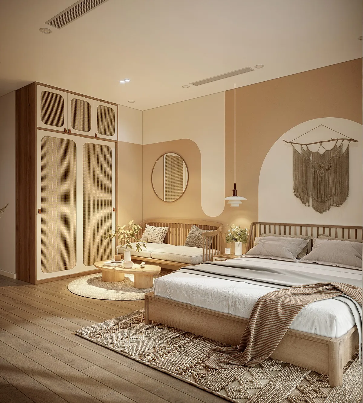 phòng ngủ phong cách wabisabi 1