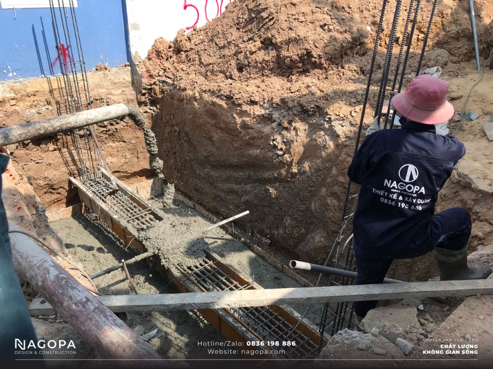 thi công móng băng nhà phố 3 tầng thủ dầu một gia đình chị sương 2