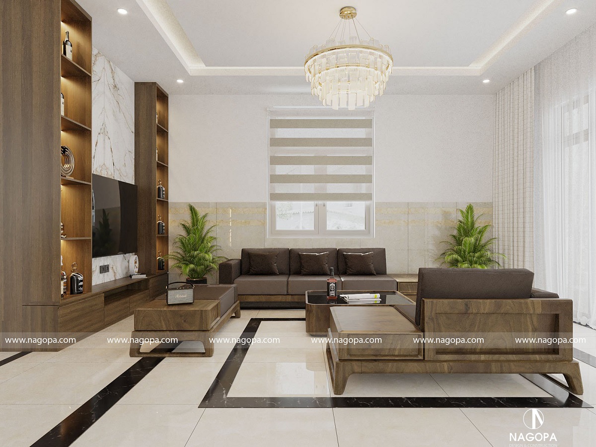 thiết kế nội thất phòng khách biệt thự anh lâm tân phước khánh tân uyên 3