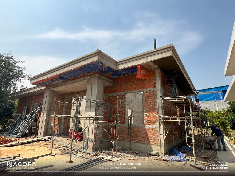tiến độ vào hoàn thiện nhà vườn mini chị huyền bàu bàng 2