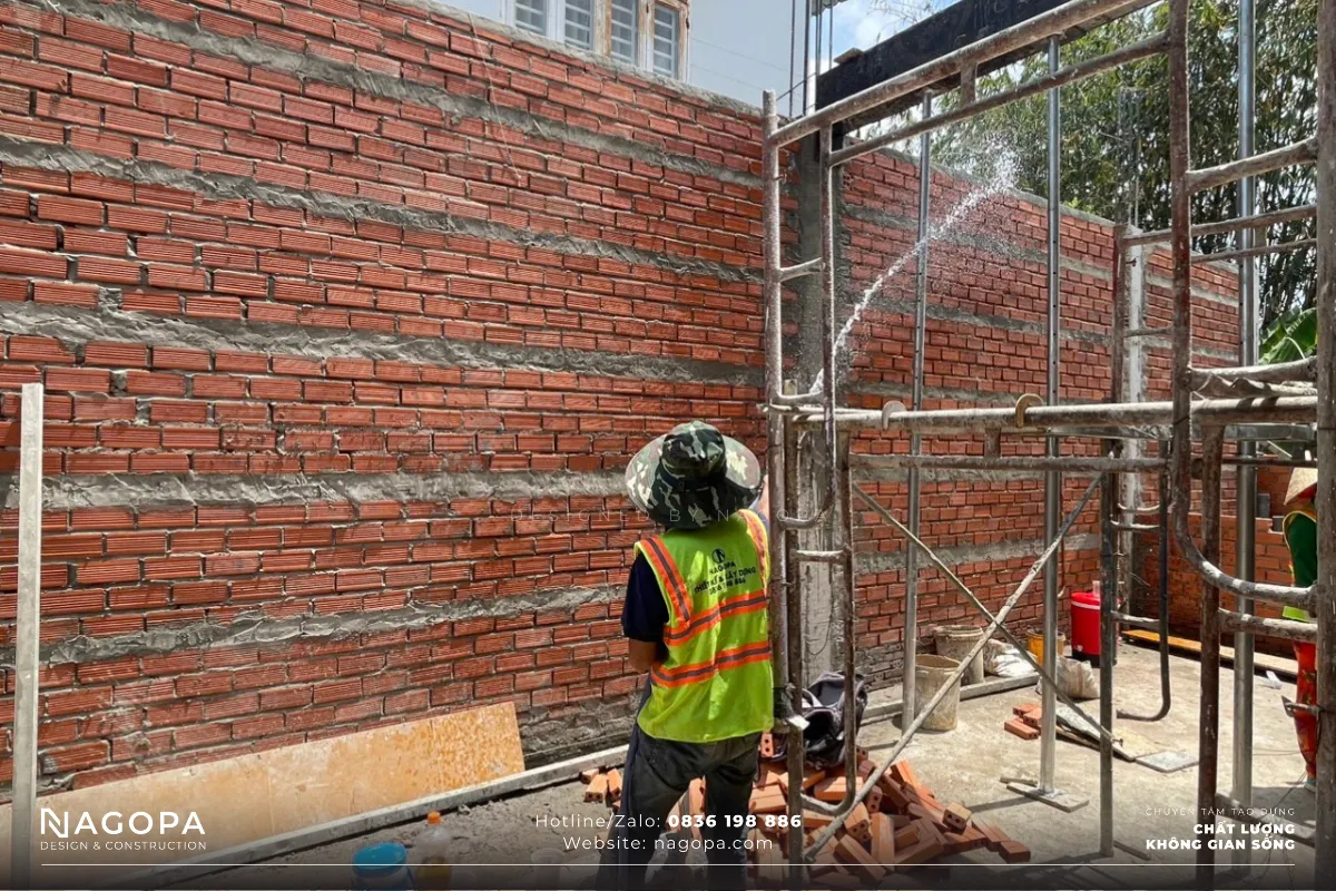 hạng mục thi công xây tường tầng trệt anhs house tại phú hòa thủ dầu một 2