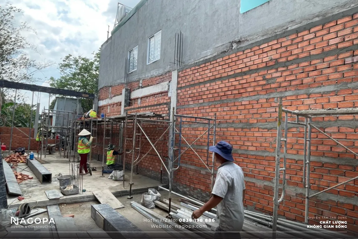 hạng mục thi công xây tường tầng trệt anhs house tại phú hòa thủ dầu một 3