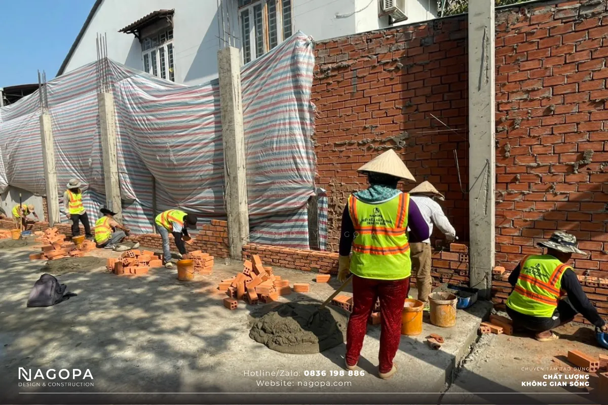 hạng mục thi công xây tường tầng trệt anhs house tại phú hòa thủ dầu một 4