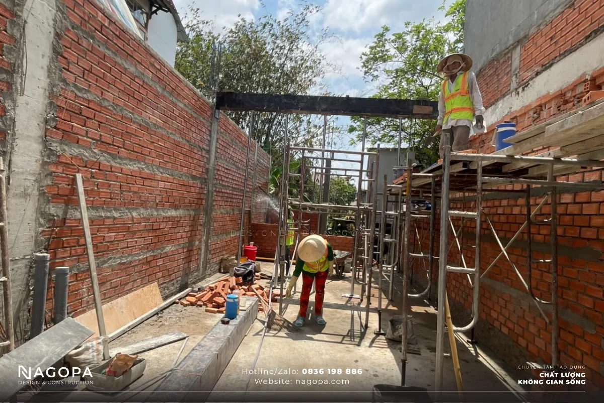 hạng mục thi công xây tường tầng trệt anhs house tại phú hòa thủ dầu một 6