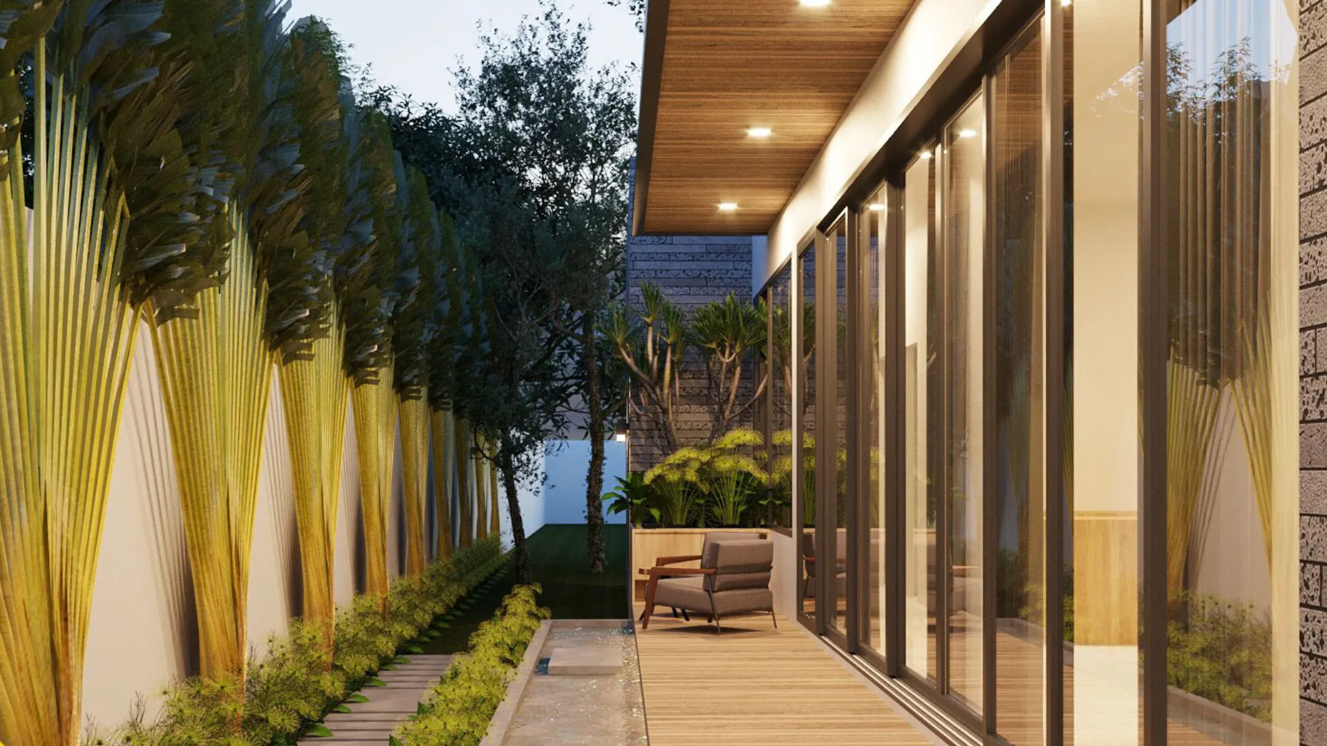 mẫu nhà cấp 4 hiện đại mái bằng không gian mở 2