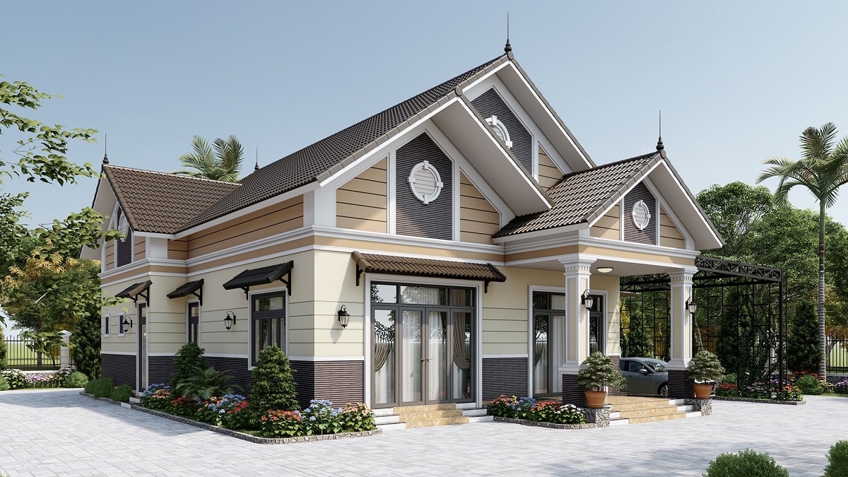 nhà cấp 4 mái thái có 4 phòng ngủ đẹp 2