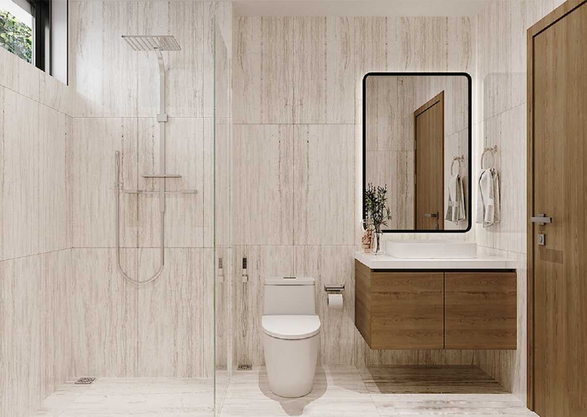 nội thất nhà tắm nhà phố 2 tầng 5x12m