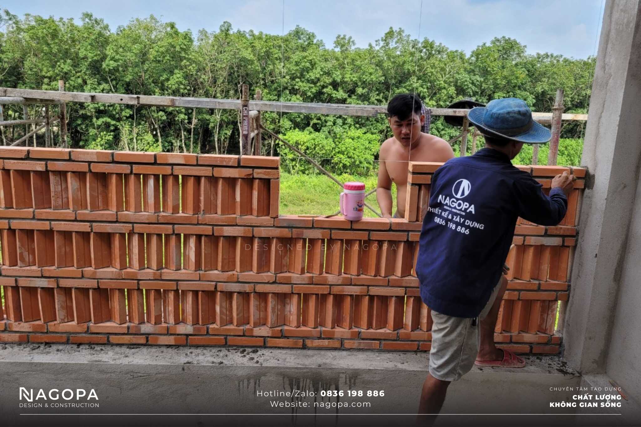 thi công nhà 2 tầng anh long tại bến cát 14