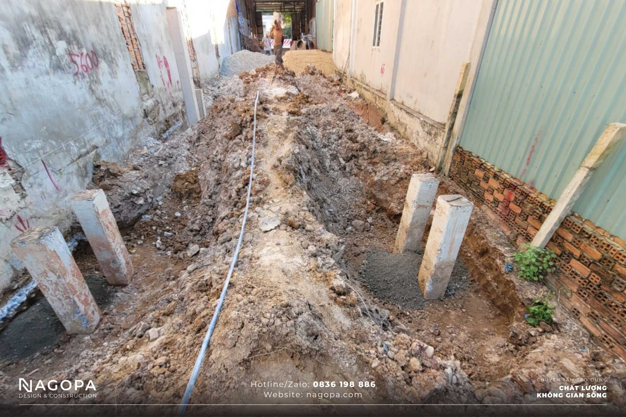 thi công nhà 2 tầng anh long tại bến cát