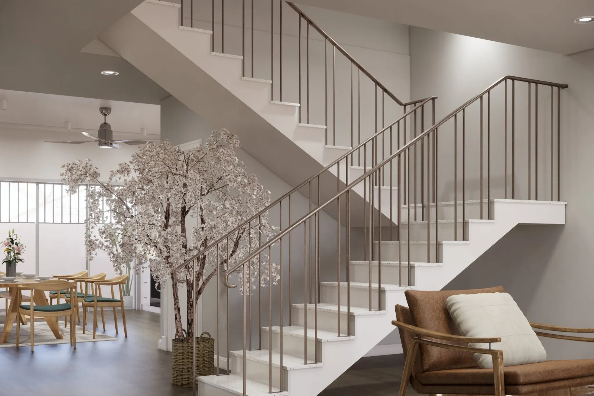 cầu thang inox nhà ống đẹp