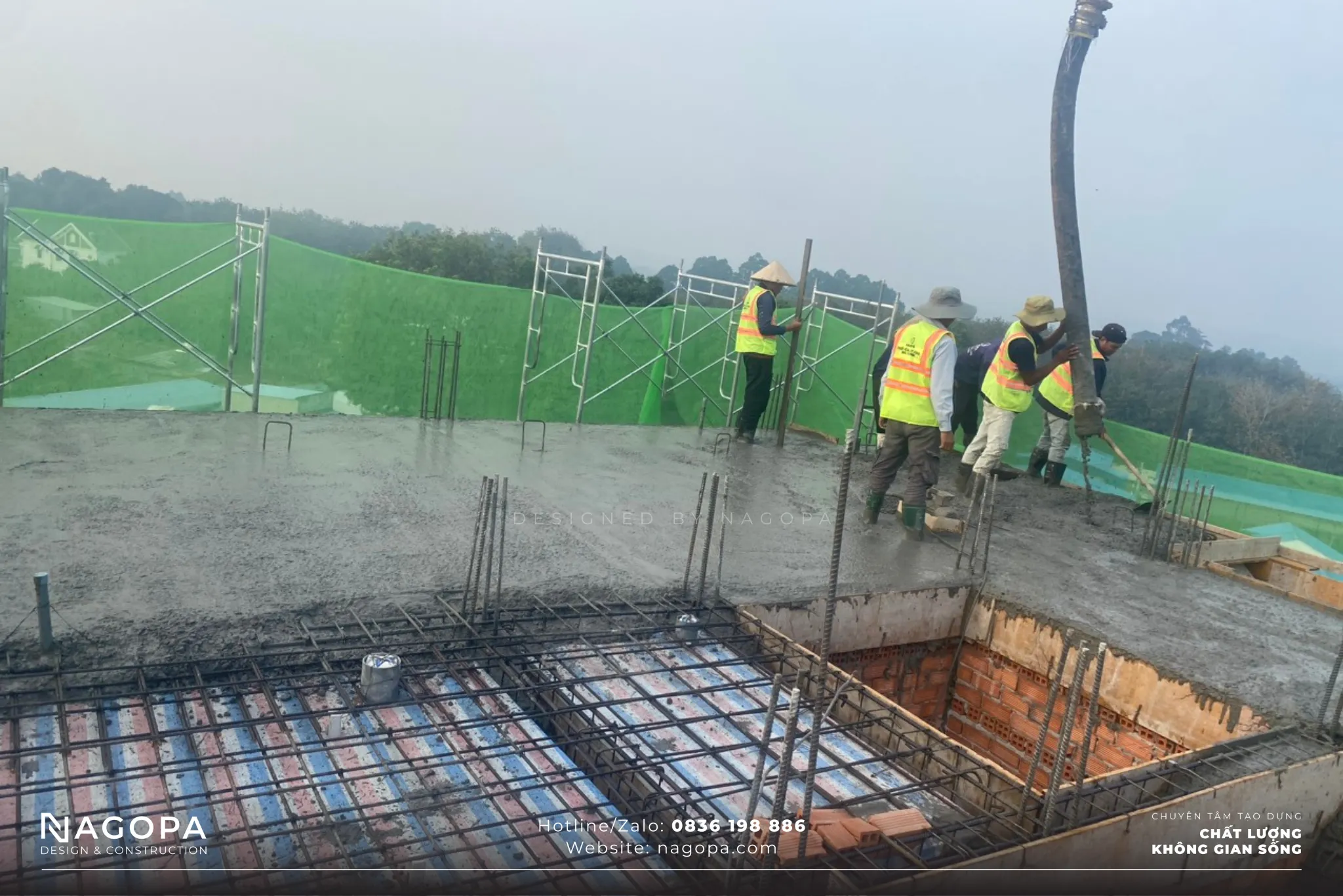 đổ bê tông dầm sàn tầng 5 công trình ps house dầu tiếng 1