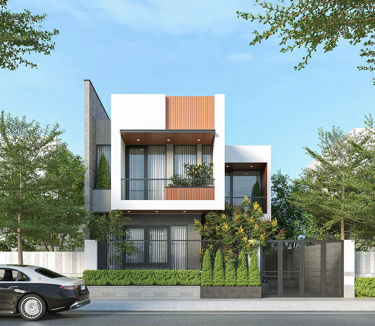 mẫu biệt thự 120m2 2 tầng hiện đại đơn giản 1
